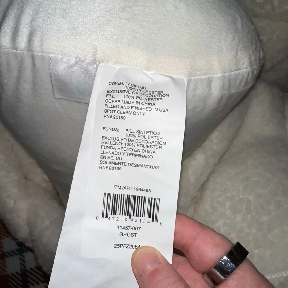 Costco Viral Brentwood Sherpa Ghost Plush Halloween Decor Pillow White NEW